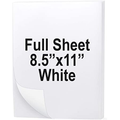 Uninet iColor White Vinyl Sheets w/ Adhesive 8.5 x 11 - 25 Pack